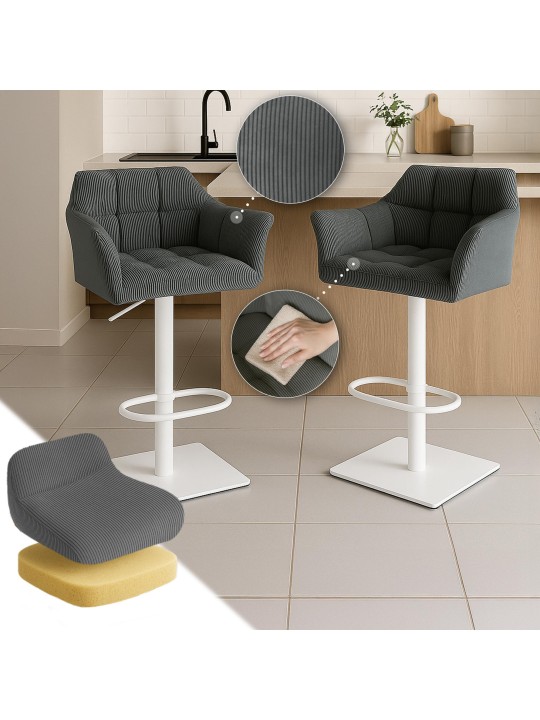 Taburete de bar Damaso W Cordón, gris