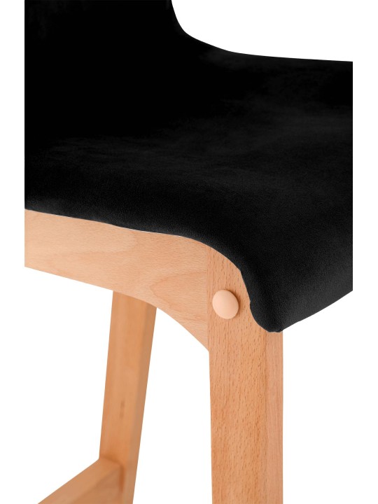 Taburete de bar Hoover Velvet Natura, negro