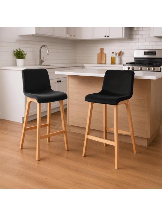 Taburete de bar Hoover Velvet Natura, negro