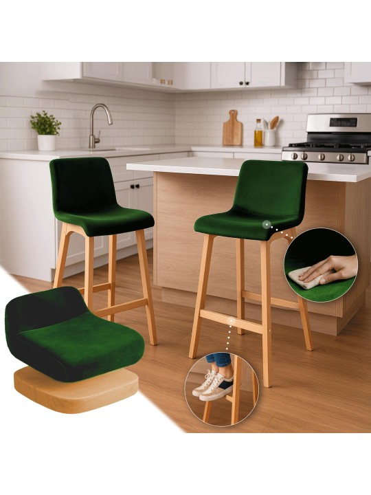 Taburete de bar Hoover Velvet Natura, verde