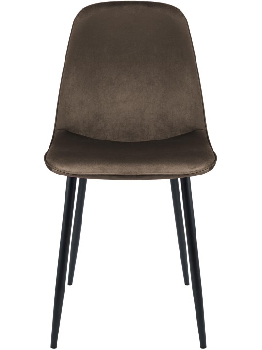 Juego de 2 sillas de comedor de terciopelo Maryam, marrón