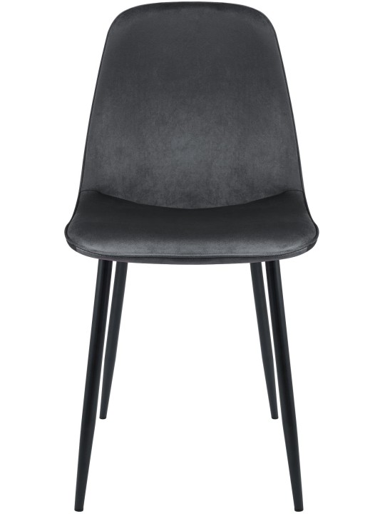 Juego de 2 sillas de comedor de terciopelo Maryam, gris oscuro