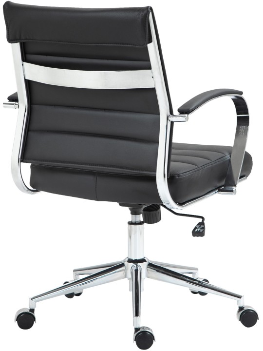 Silla de oficina Oakland cuero auténtico, negro