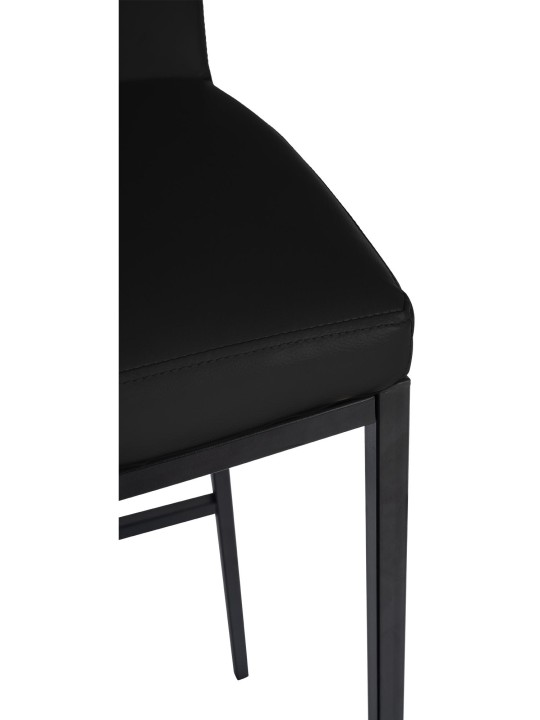 Juego de 2 taburetes de bar Freeport piel sintética B, negro