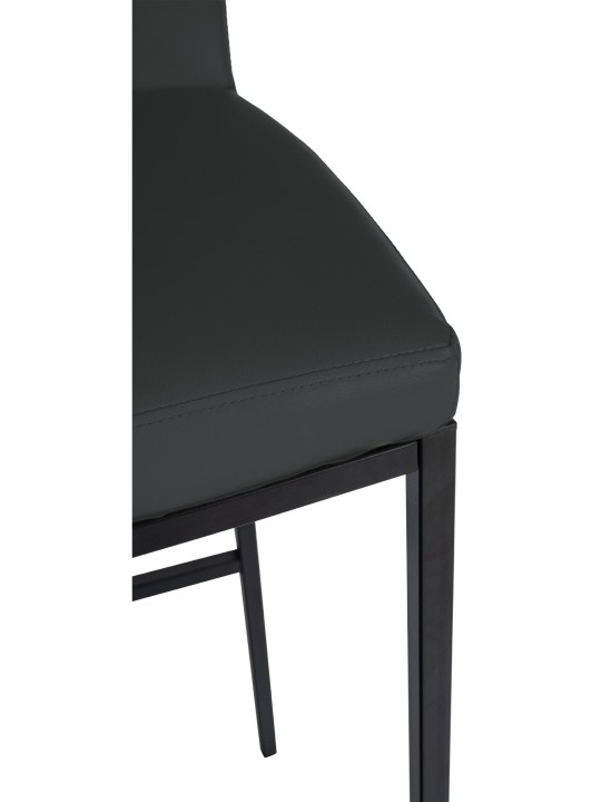 Juego de 2 taburetes de bar Freeport piel sintética B, gris oscuro