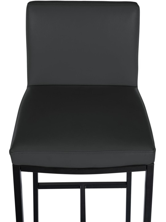 Juego de 2 taburetes de bar Freeport piel sintética B, gris oscuro