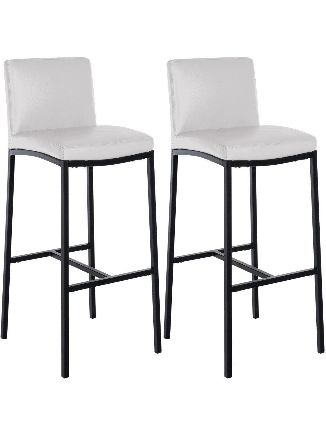 Juego de 2 taburetes de bar Freeport piel sintética B, blanco