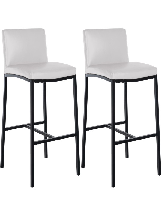 Juego de 2 taburetes de bar Freeport piel sintética B, blanco