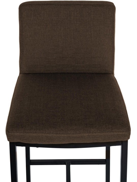 Juego de 2 taburetes de bar Freeport tela B, marrón