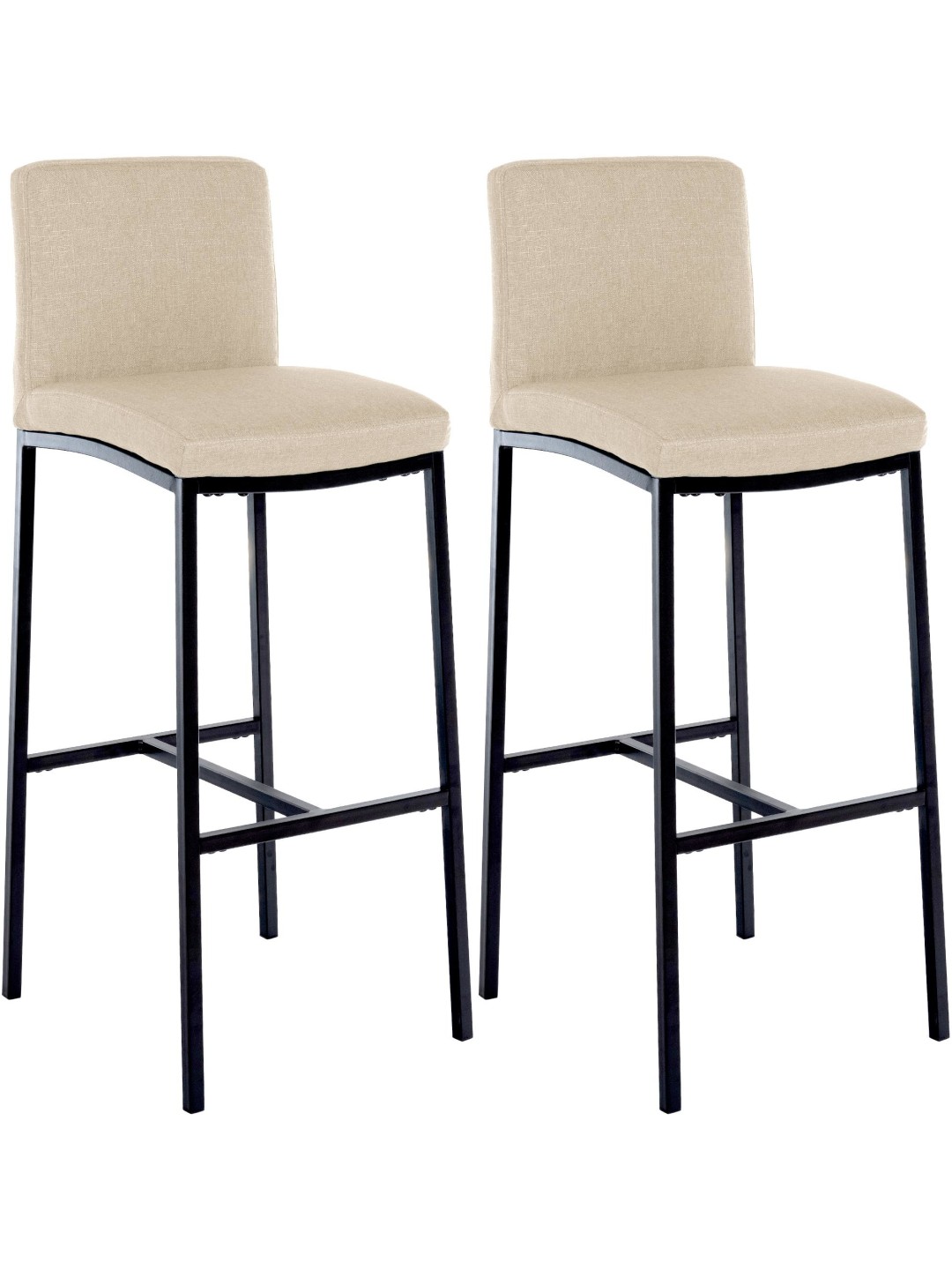 Juego de 2 taburetes de bar Freeport tela B, crema