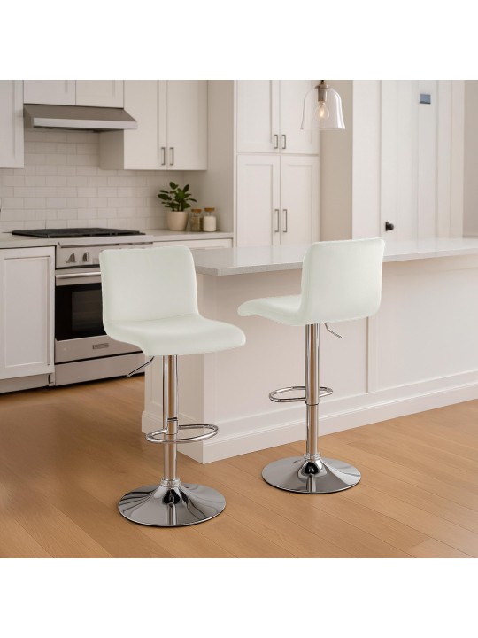 Taburete de bar Hoover terciopelo C, crema