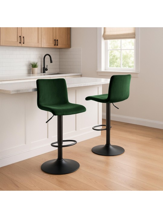 Taburete de bar Hoover terciopelo B, verde Taburete de bar Hoover terciopelo B, verde