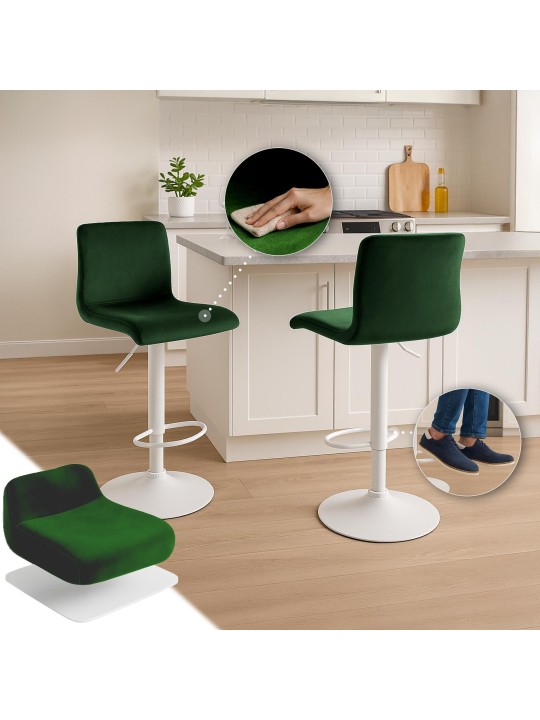 Taburete de bar Hoover terciopelo W, verde Taburete de bar Hoover terciopelo W, verde