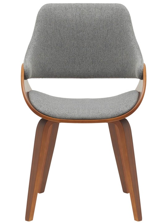 Juego de 2 sillas de comedor Vangale, nogal/gris oscuro