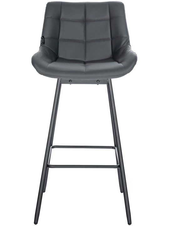 Juego de 4 taburetes de bar giratorios Weston de piel sintética, gris