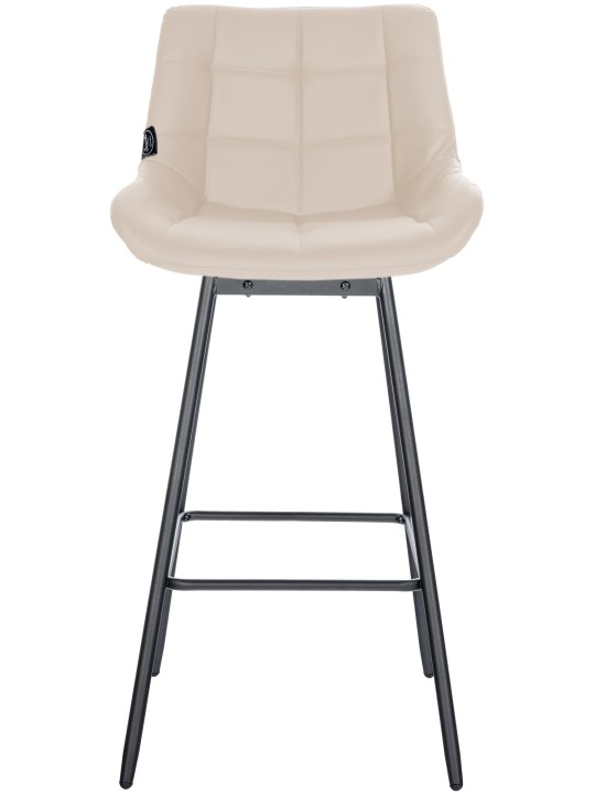 Juego de 4 taburetes de bar giratorios Weston de piel sintética, crema