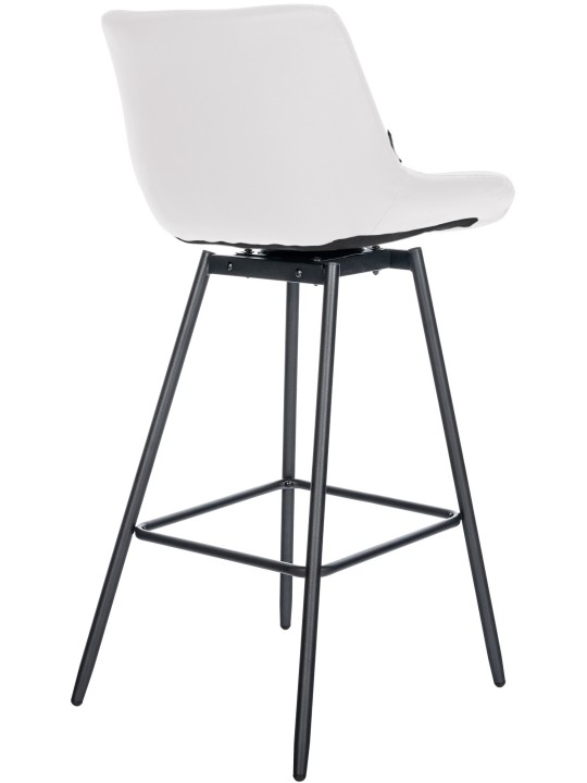 Juego de 4 taburetes de bar giratorios Weston de piel sintética, blanco