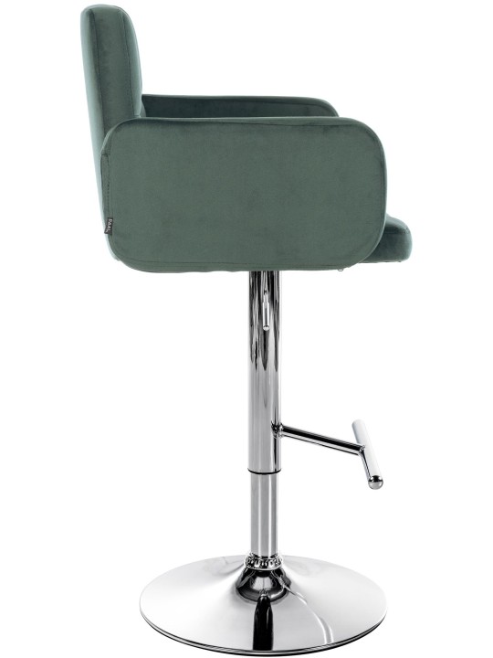 Juego de 2 taburetes de bar Los Angeles terciopelo cromado, verde oscuro
