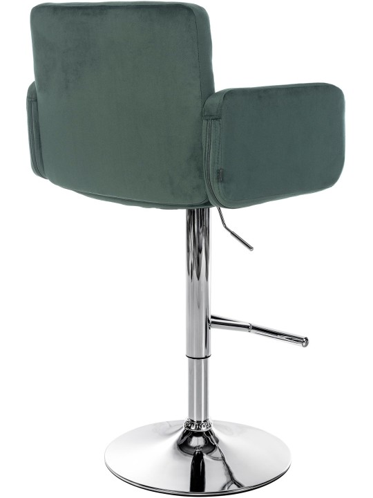 Juego de 2 taburetes de bar Los Angeles terciopelo cromado, verde oscuro