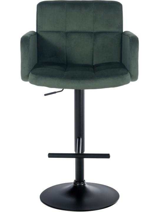Juego de 2 taburetes de bar Los Ángeles terciopelo, verde oscuro