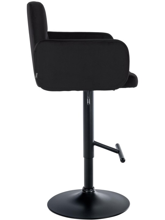 Juego de 2 taburetes de bar Los Ángeles terciopelo, negro