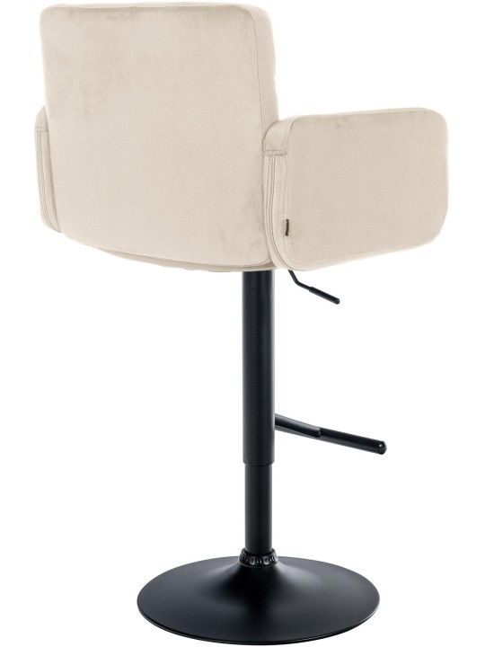 Juego de 2 taburetes de bar Los Ángeles terciopelo, crema