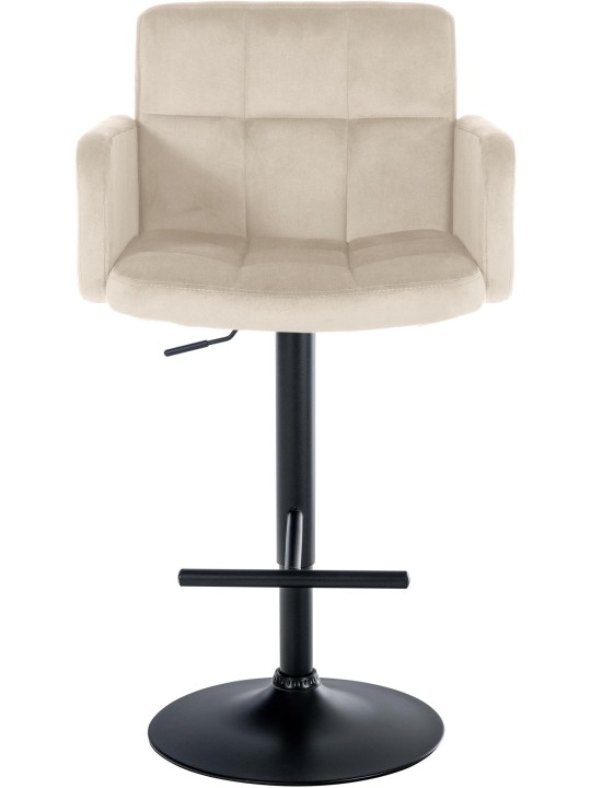 Juego de 2 taburetes de bar Los Ángeles terciopelo, crema