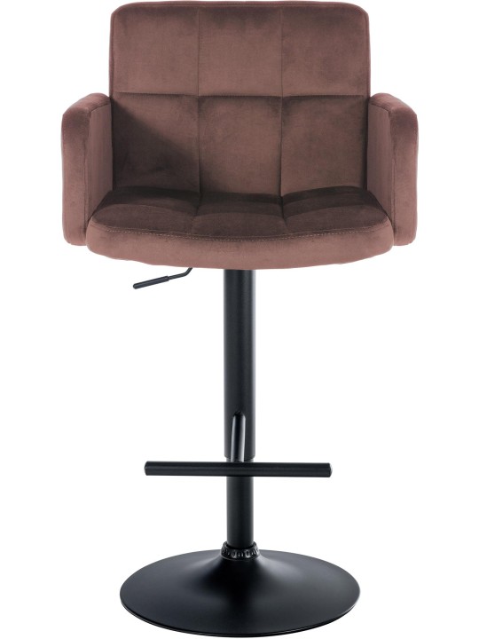 Juego de 2 taburetes de bar Los Ángeles terciopelo, marrón