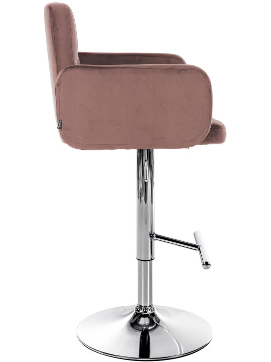 Juego de 2 taburetes de bar Los Angeles terciopelo cromado, marrón