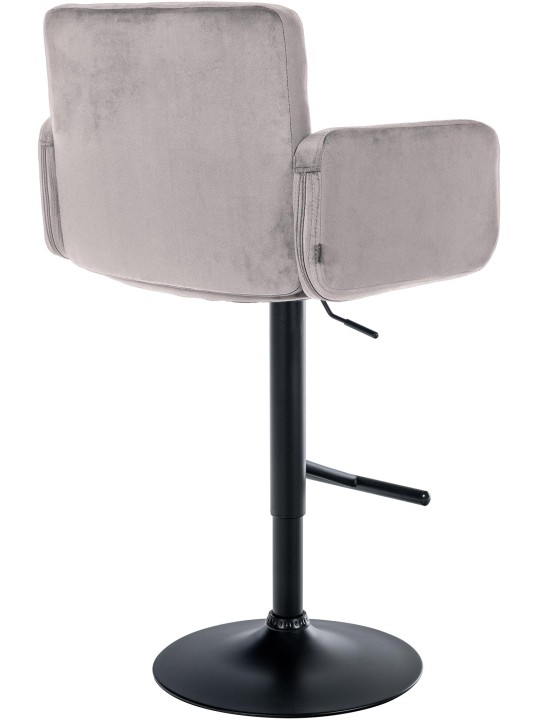 Juego de 2 taburetes de bar Los Ángeles terciopelo, gris