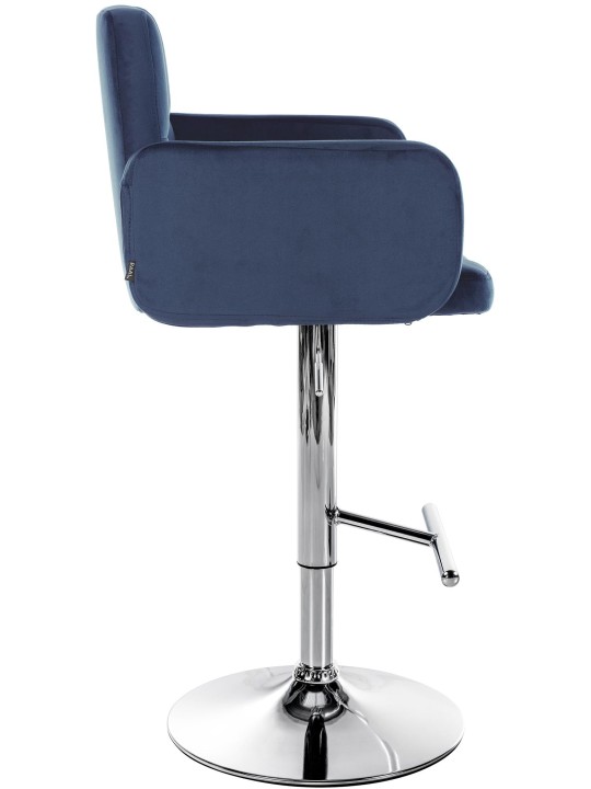 Juego de 2 taburetes de bar Los Angeles terciopelo cromado, azul