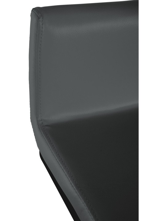 Juego de 2 taburetes de bar Newport B piel sintética, gris oscuro