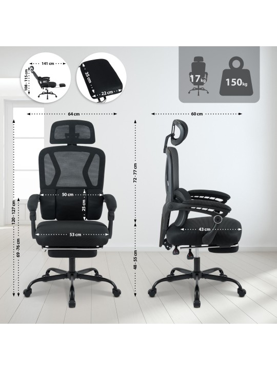 Silla de oficina Liberton, negro