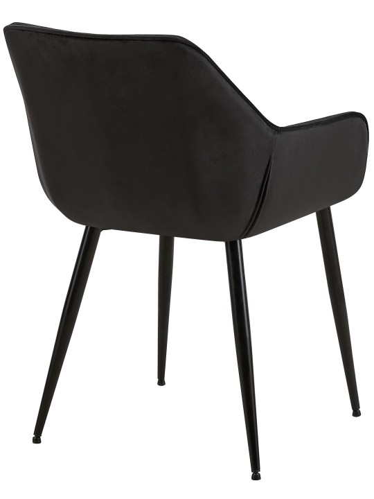 Silla de comedor Vessa terciopelo, negro