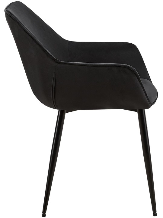 Silla de comedor Vessa terciopelo, negro
