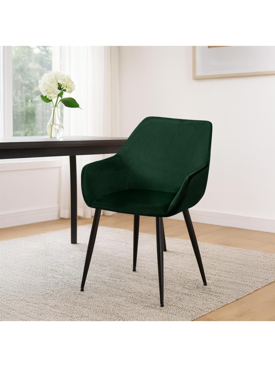 Silla de comedor Vessa terciopelo, verde