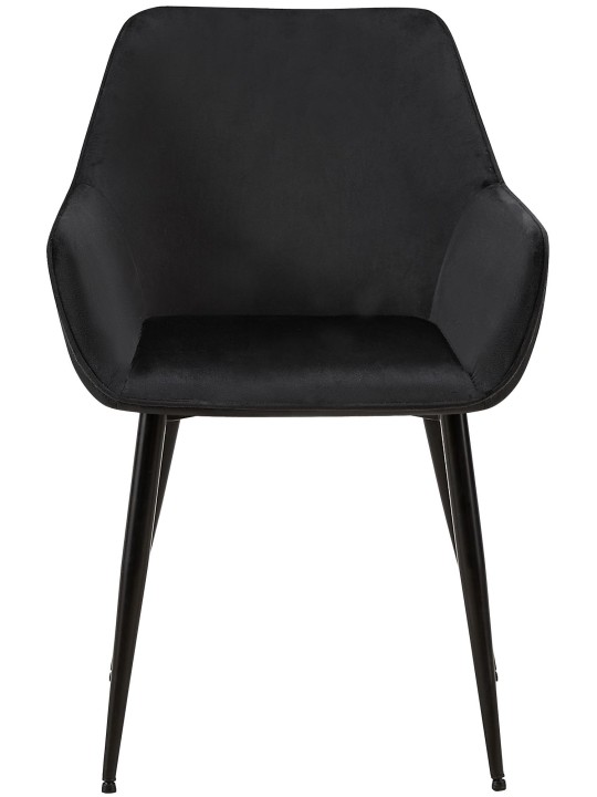 Juego de 2 sillas de comedor Vessa terciopelo, negro