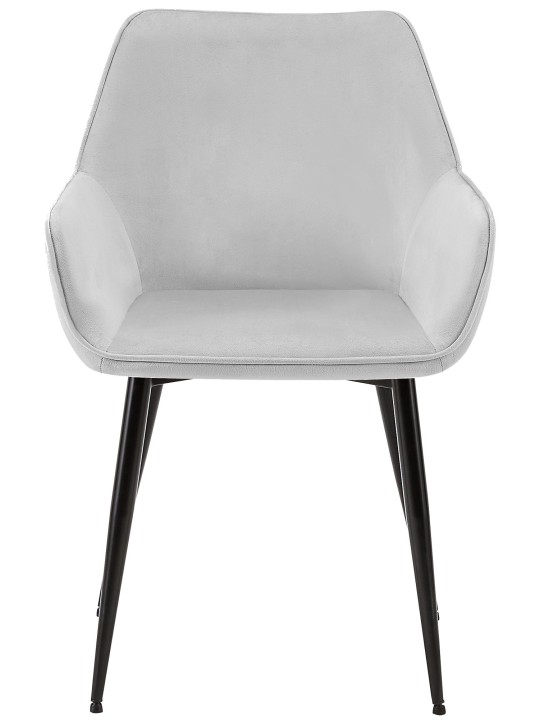 Juego de 2 sillas de comedor Vessa terciopelo, gris claro