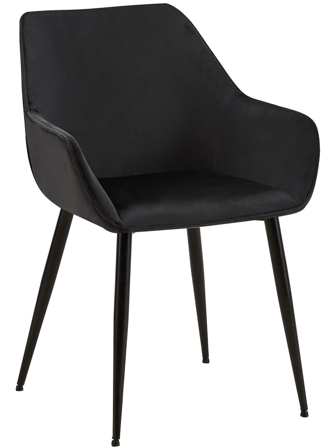 Silla de comedor Luena terciopelo, negro