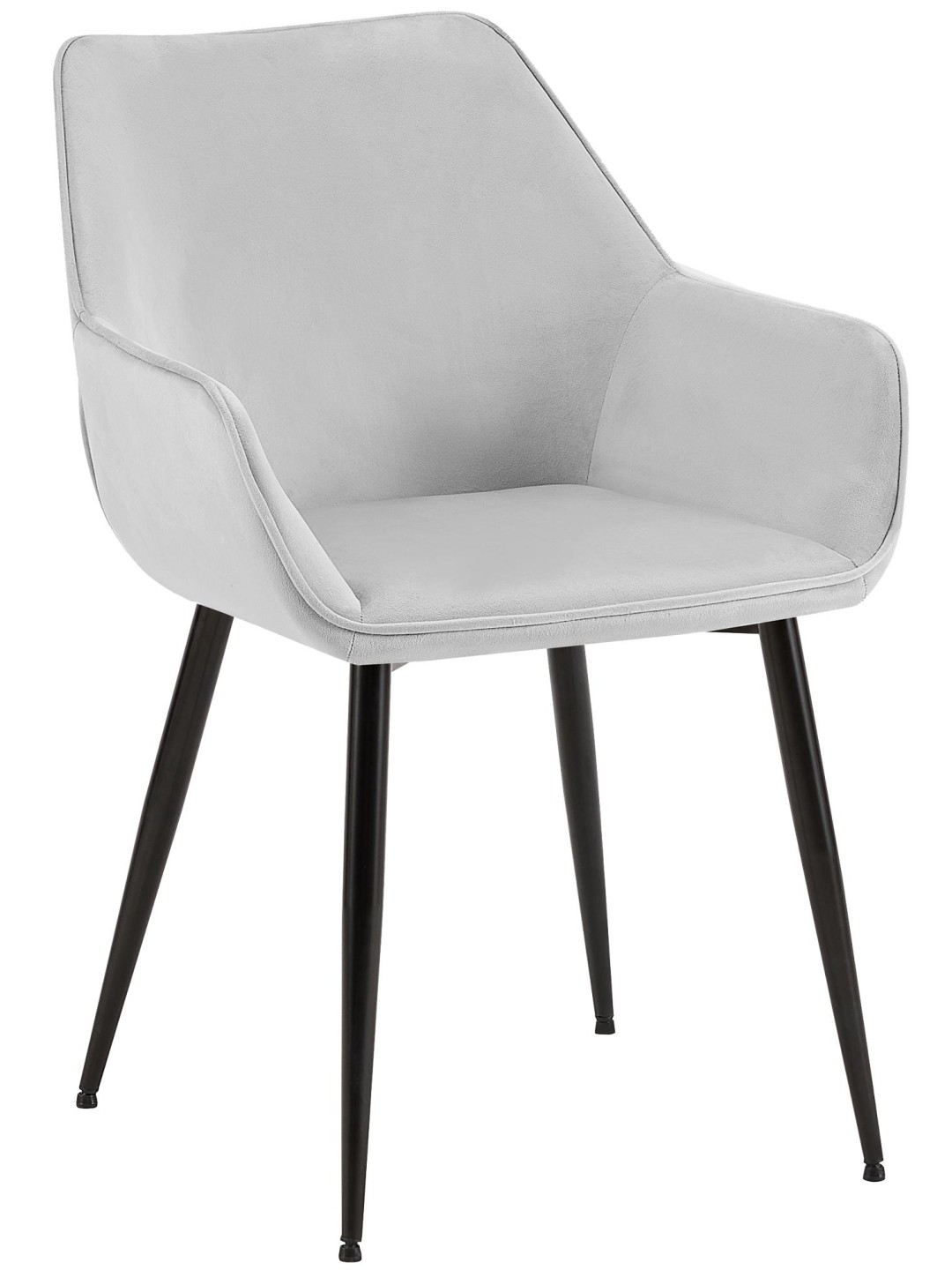 Silla de comedor Luena terciopelo, gris claro