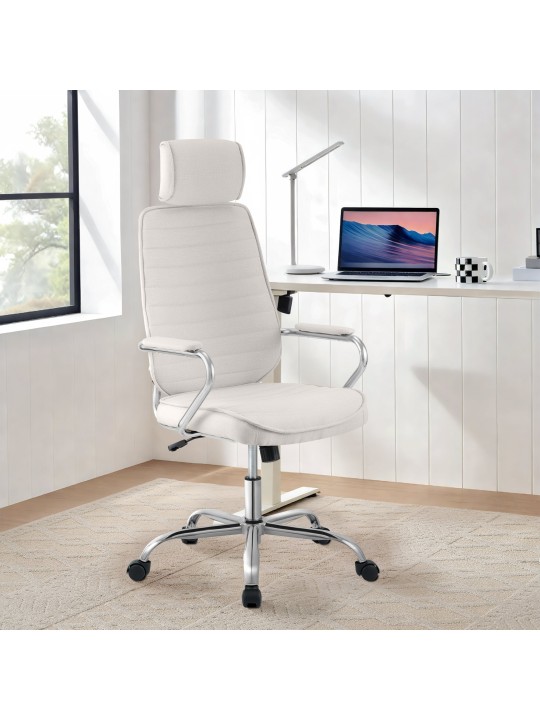 Silla de oficina Rako tela, beige