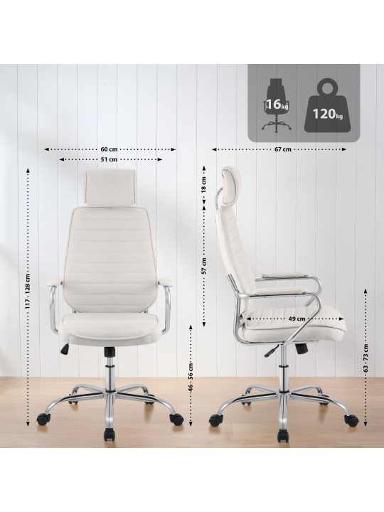 Silla de oficina Rako tela, beige