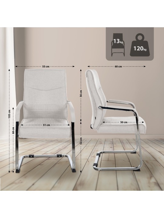 Silla de visita Hobart tela, gris