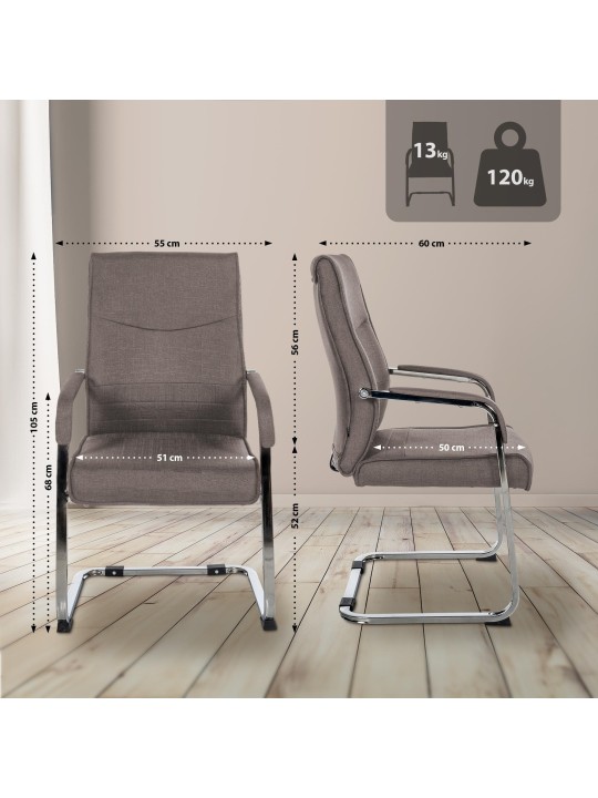 Silla de visita Hobart tela, gris oscuro