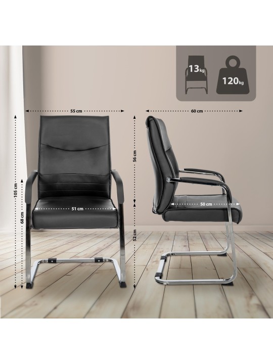 Silla de visita Hobart, negro