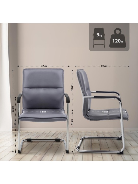 Silla de visita Seattle, gris Silla de visita Seattle, gris