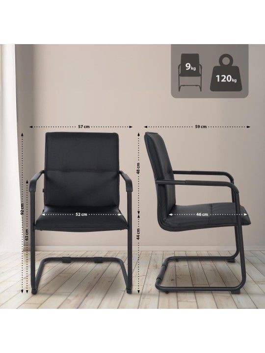 Silla de visita Seattle, negro/negro Silla de visita Seattle, negro/negro