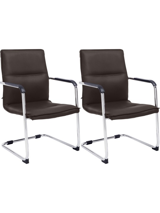 Juego de 2 sillas de visita Seattle, marrón Juego de 2 sillas de visita Seattle, marrón