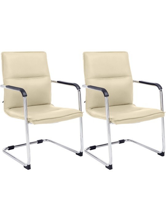 Juego de 2 sillas de visita Seattle, crema