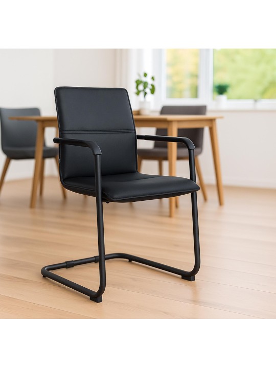 Juego de 2 sillas de visita Seattle, negro/negro